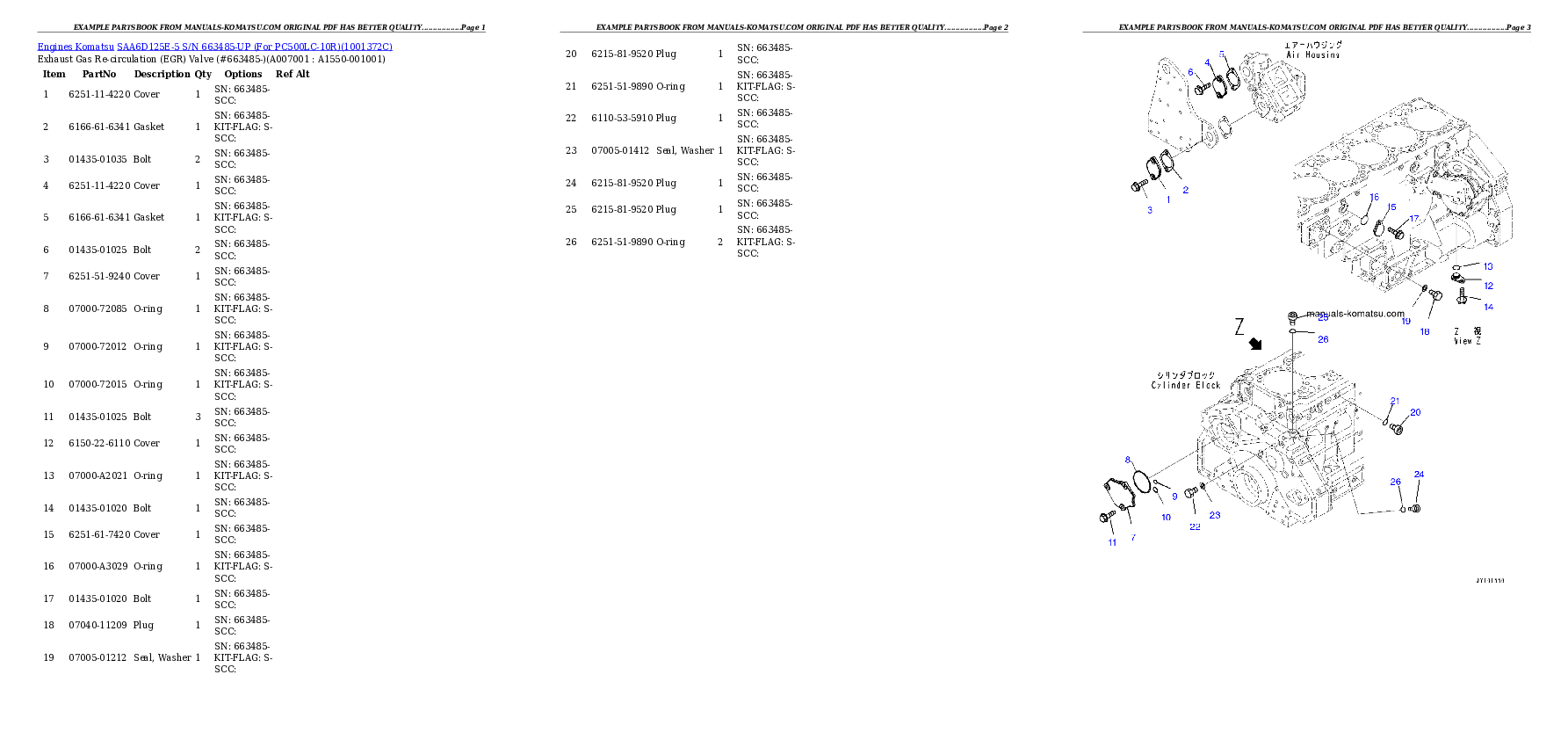 Protected: SAA6D125E-5 S/N 663485-UP (For PC500LC-10R) Partsbook