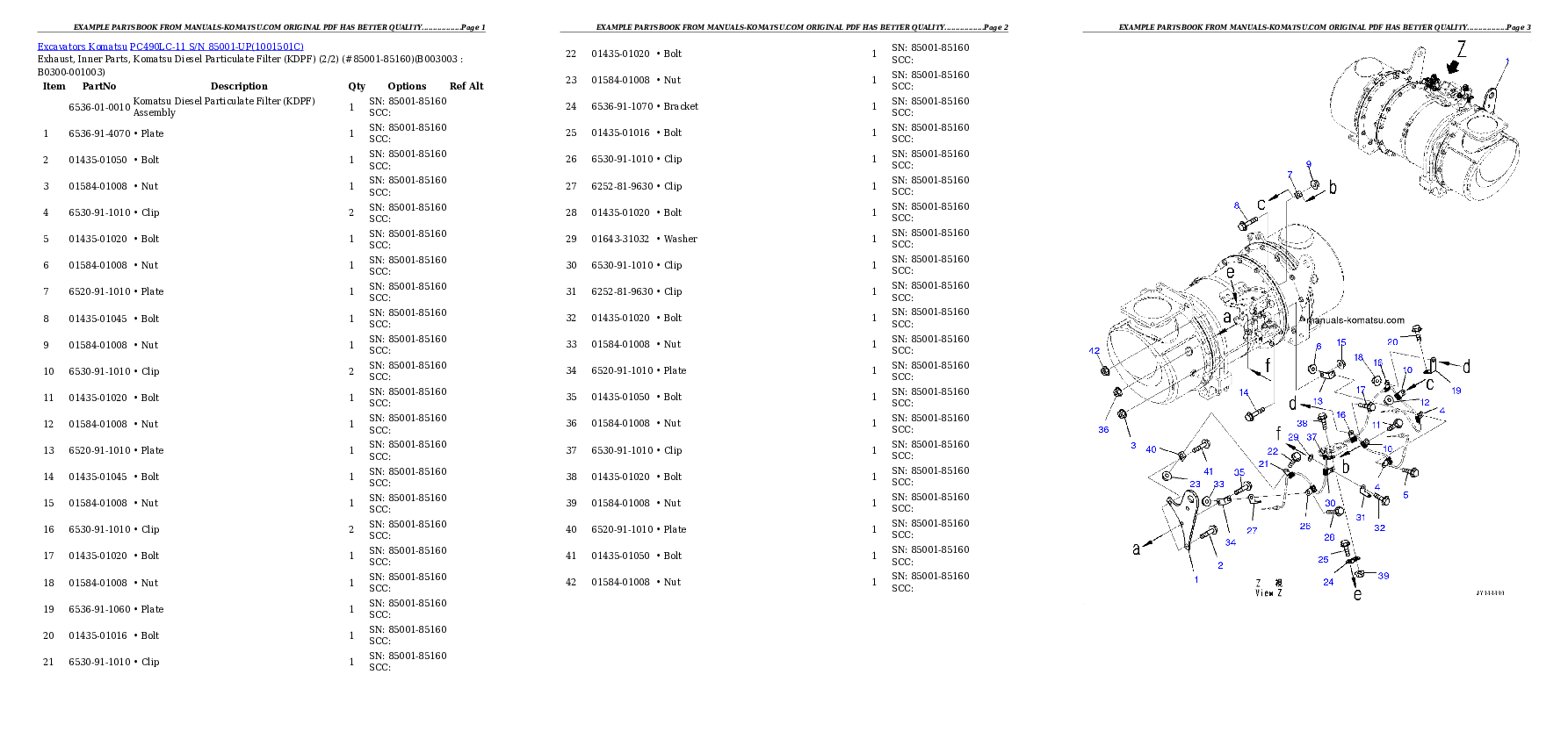 Protected: PC490LC-11 S/N 85001-UP (For North America) Partsbook