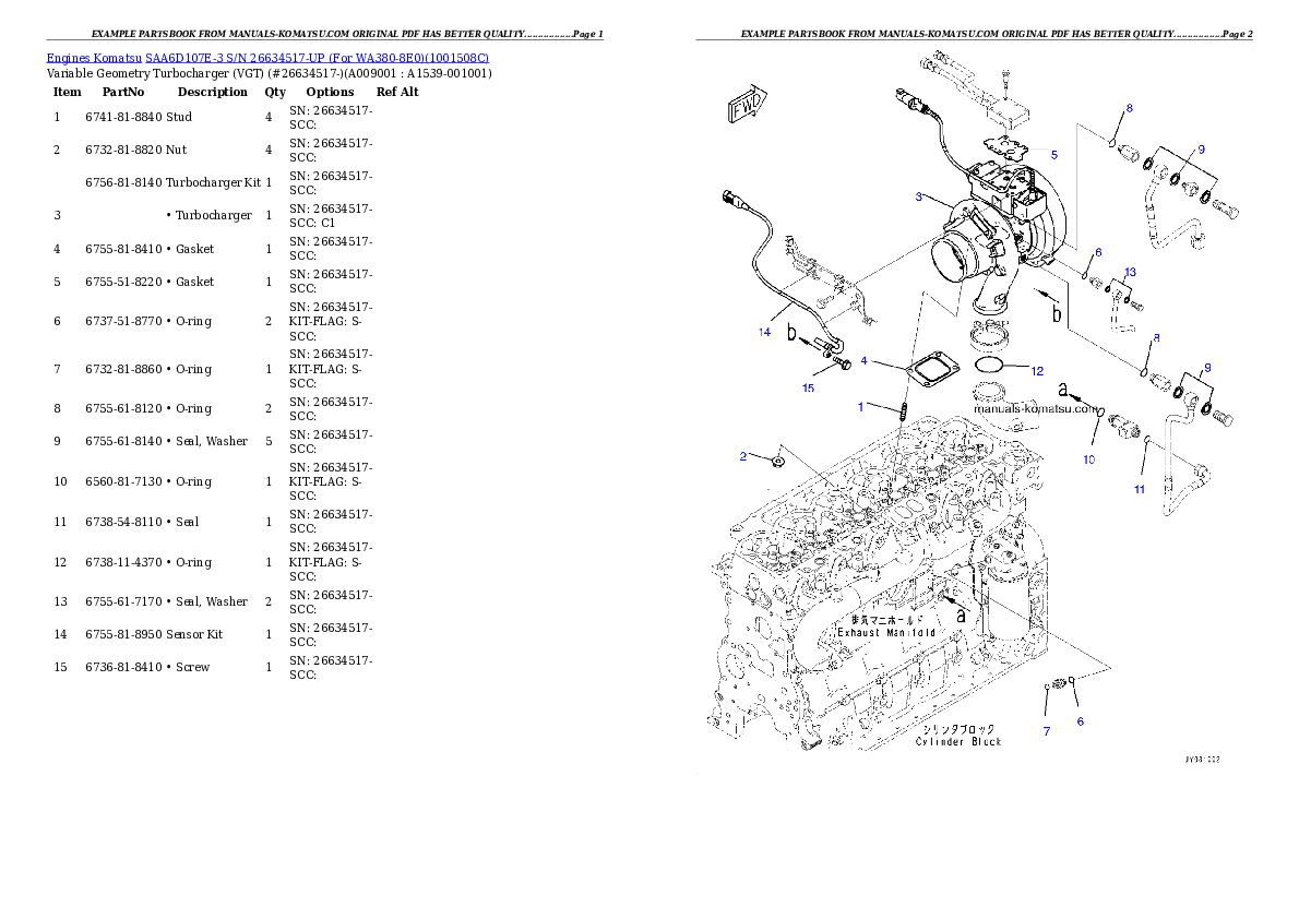 Protected: SAA6D107E-3 S/N 26634517-UP (For WA380-8E0) Partsbook