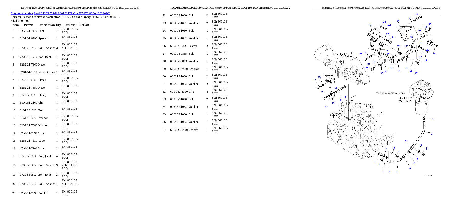 Protected: SAA6D125E-7 S/N 860103-UP (For WA470-8E0) Partsbook