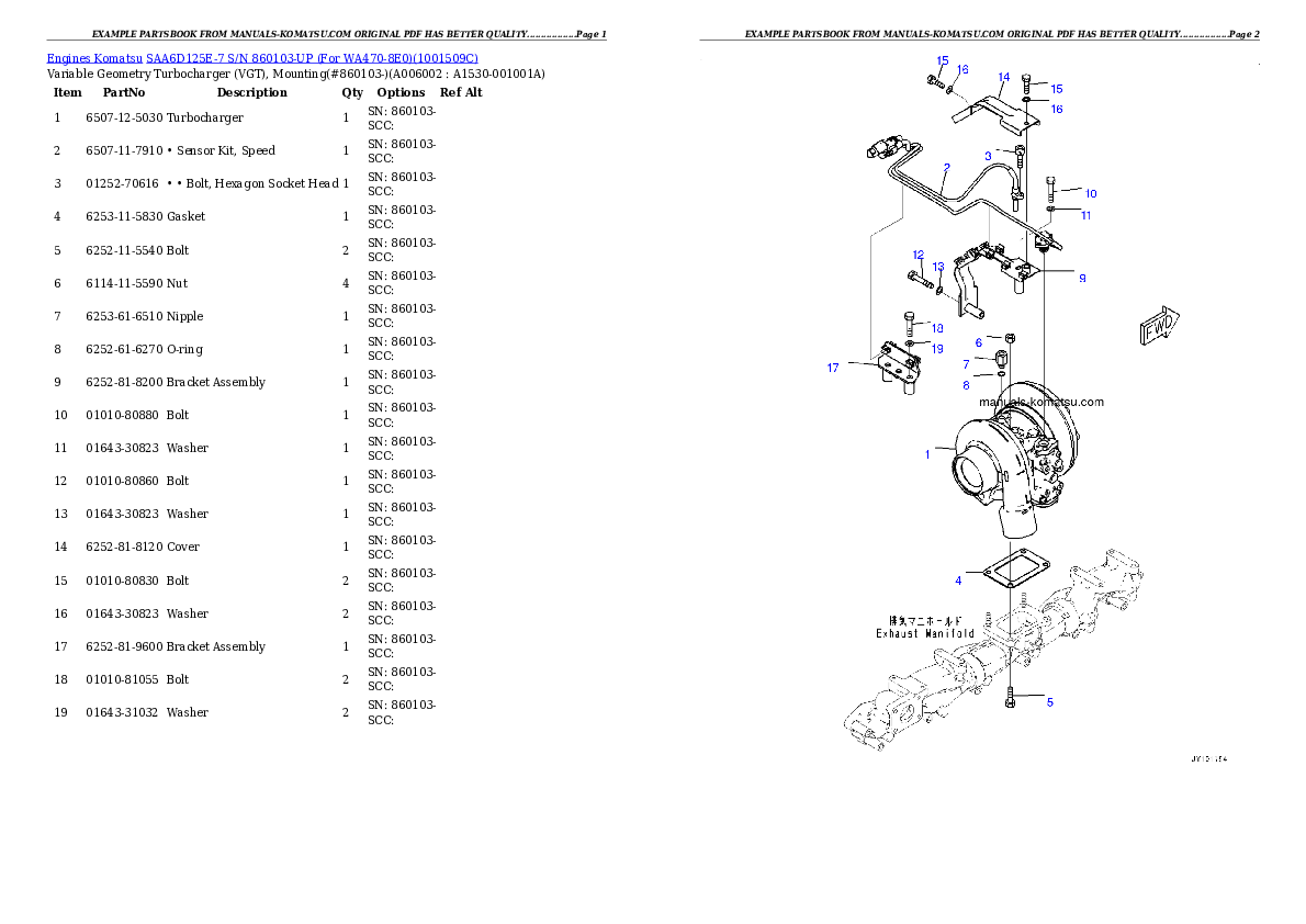Protected: SAA6D125E-7 S/N 860103-UP (For WA470-8E0) Partsbook