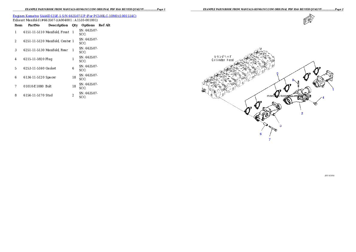 Protected: SAA6D125E-5 S/N 663507-UP (For PC500LC-10M0) Partsbook
