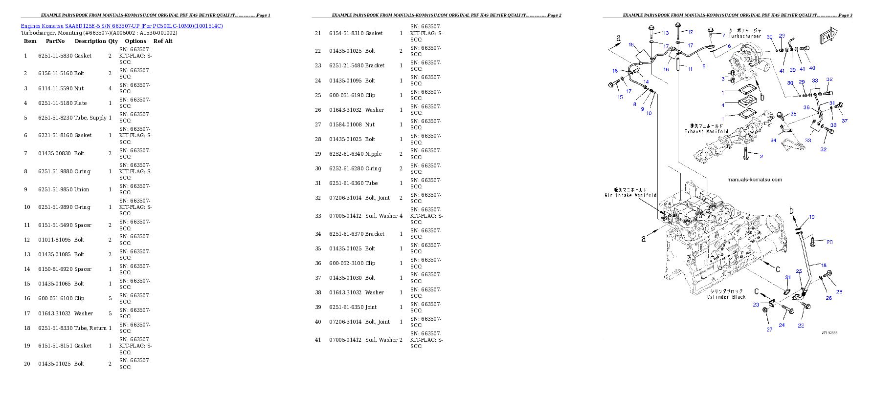 Protected: SAA6D125E-5 S/N 663507-UP (For PC500LC-10M0) Partsbook