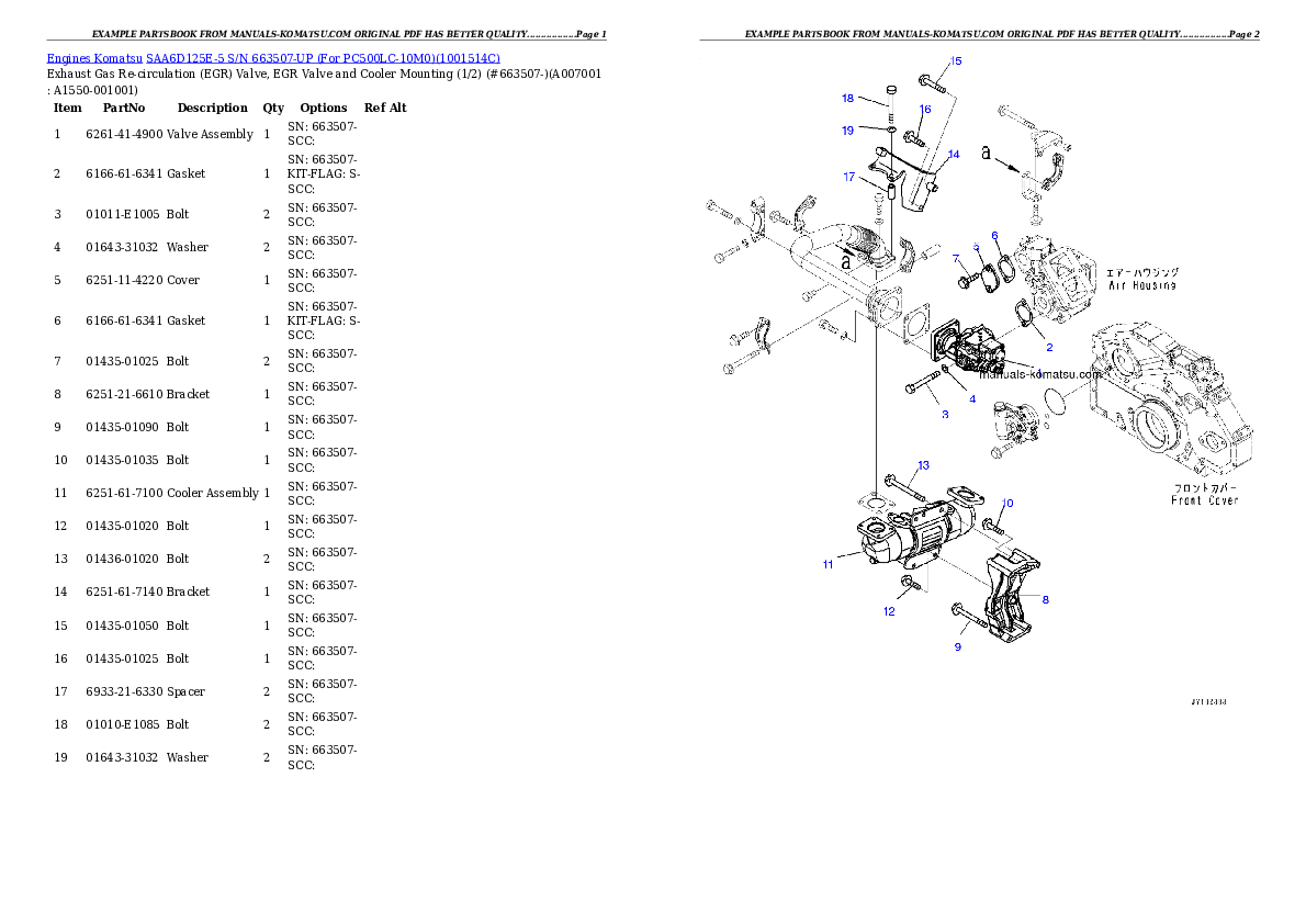 Protected: SAA6D125E-5 S/N 663507-UP (For PC500LC-10M0) Partsbook
