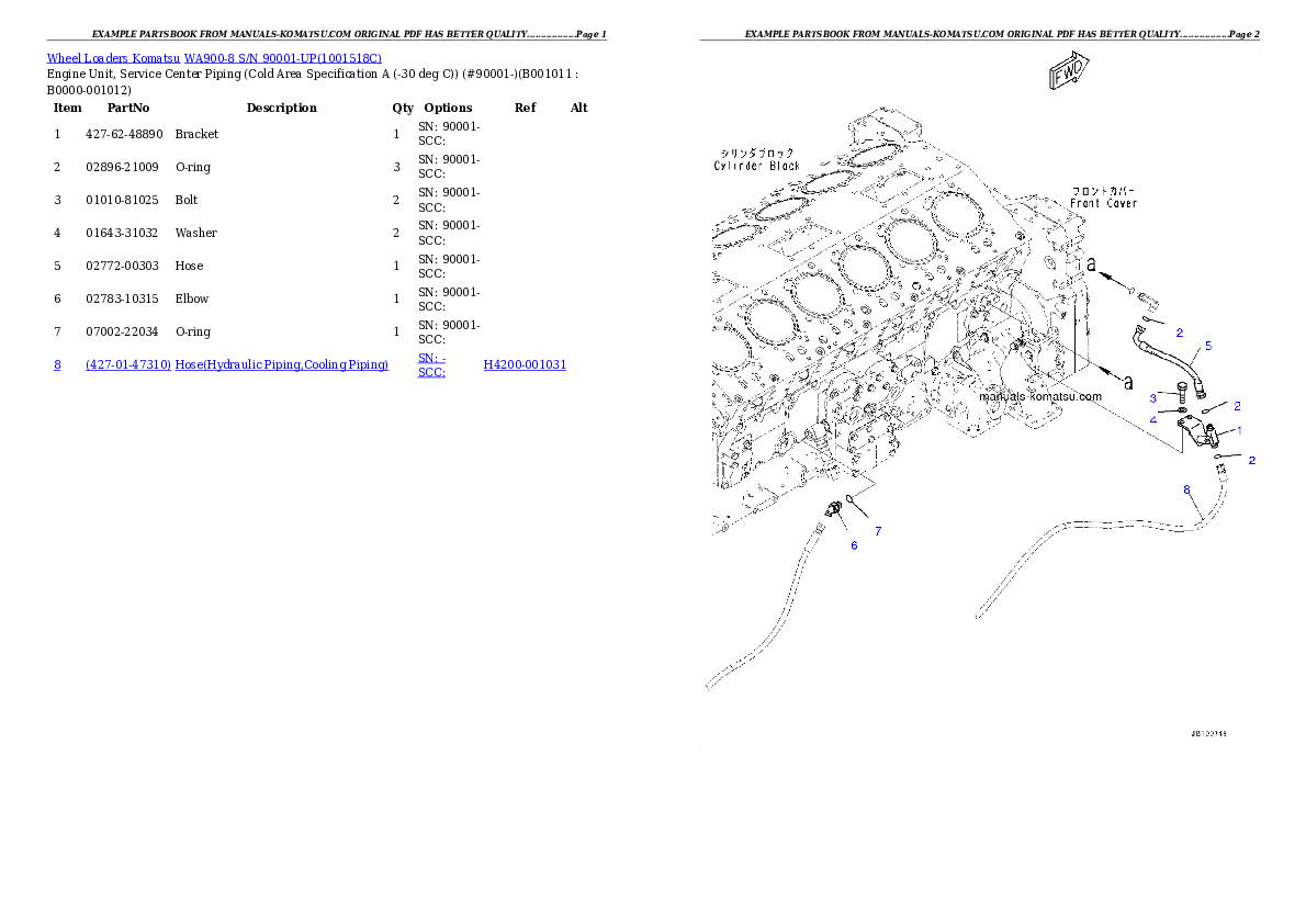 Protected: WA900-8 S/N 90001-UP Partsbook