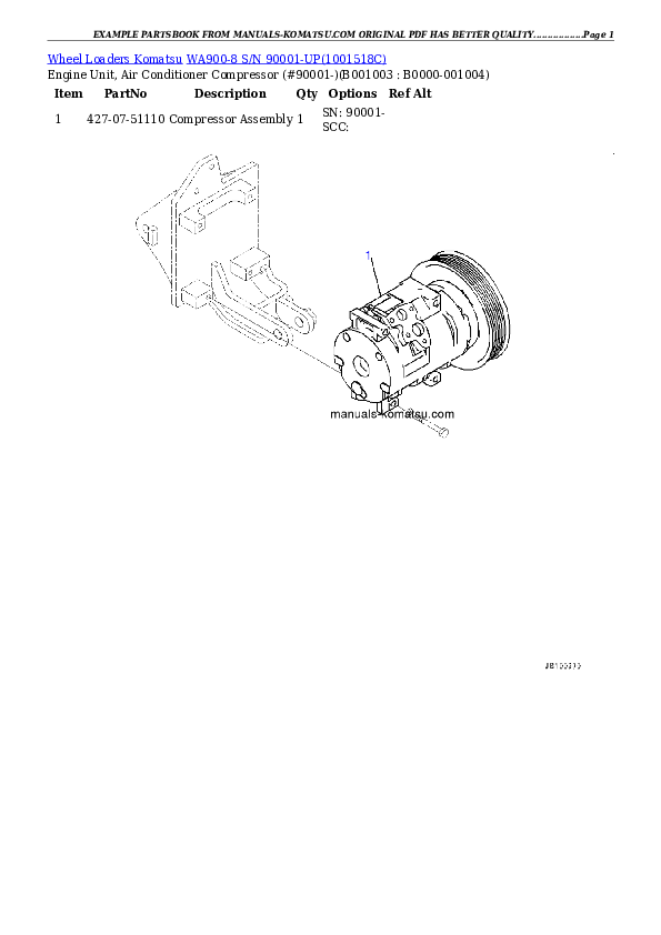 WA900-8 S/N 90001-UP Partsbook
