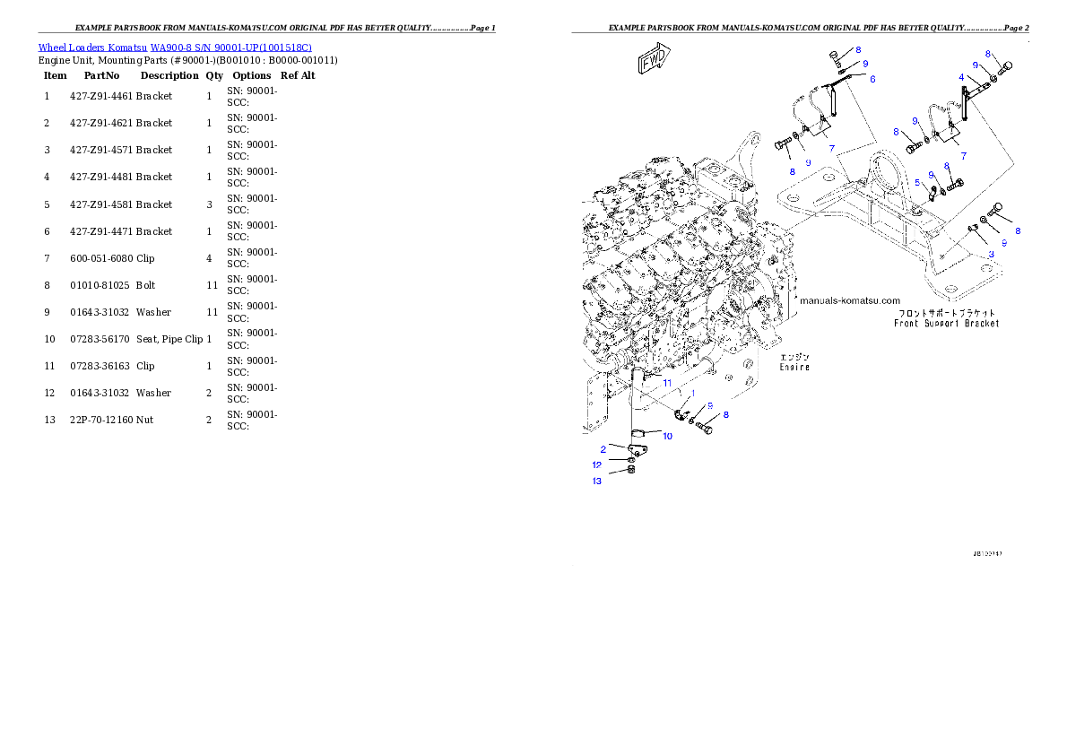 Protected: WA900-8 S/N 90001-UP Partsbook