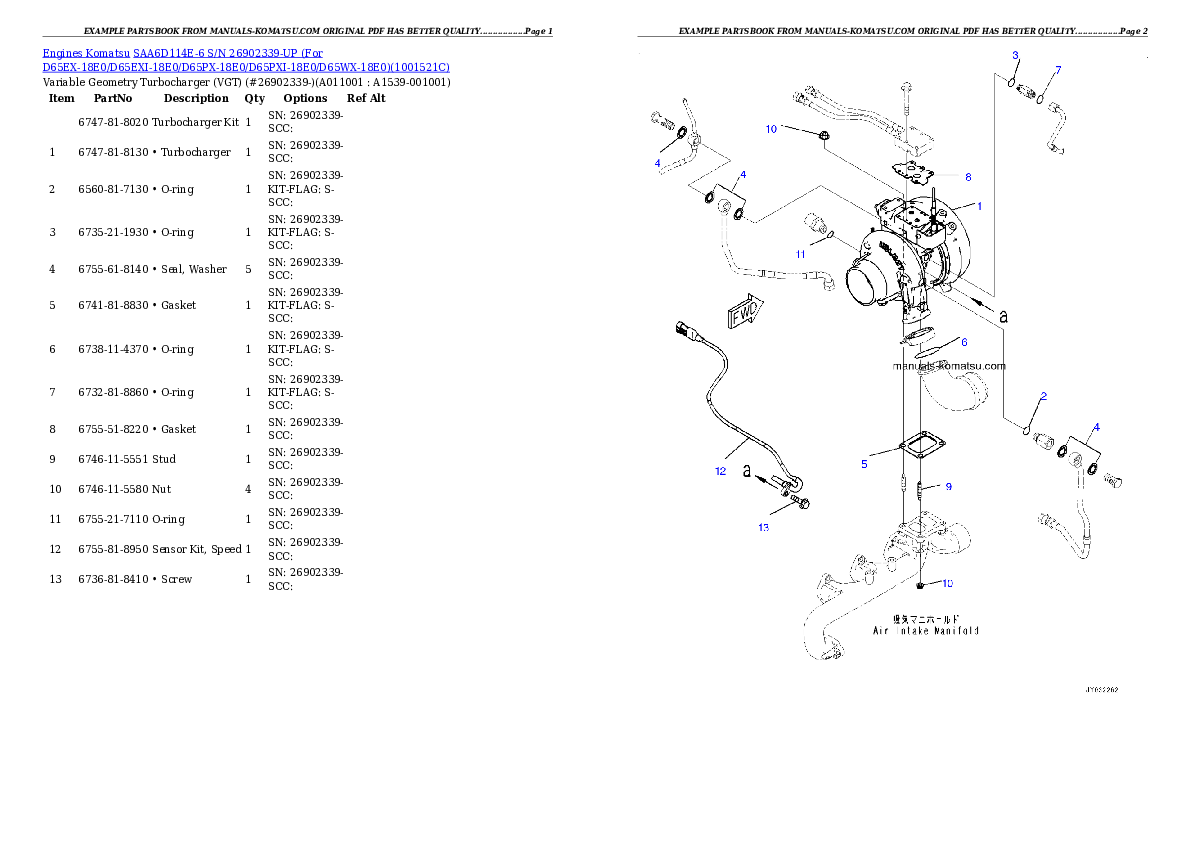 Protected: SAA6D114E-6 S/N 26902339-UP (For D65EX-18/D65EXI-18/D65PX-18/D65PXI-18/D65WX-18) Partsbook