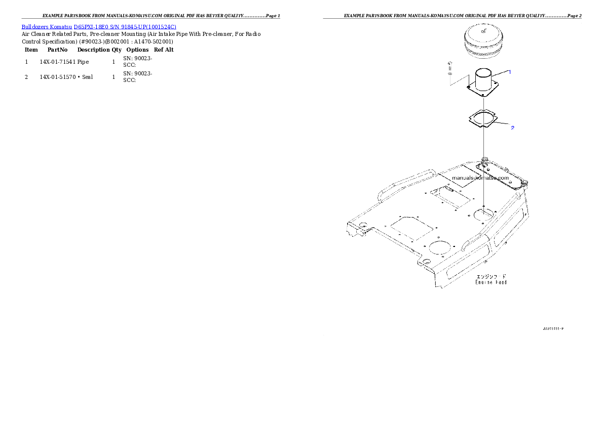 Protected: D65PXI-18E0 S/N 91845-UP Partsbook