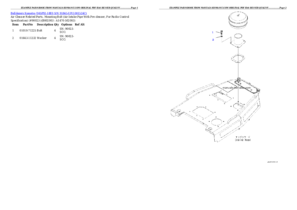 Protected: D65PXI-18E0 S/N 91845-UP Partsbook