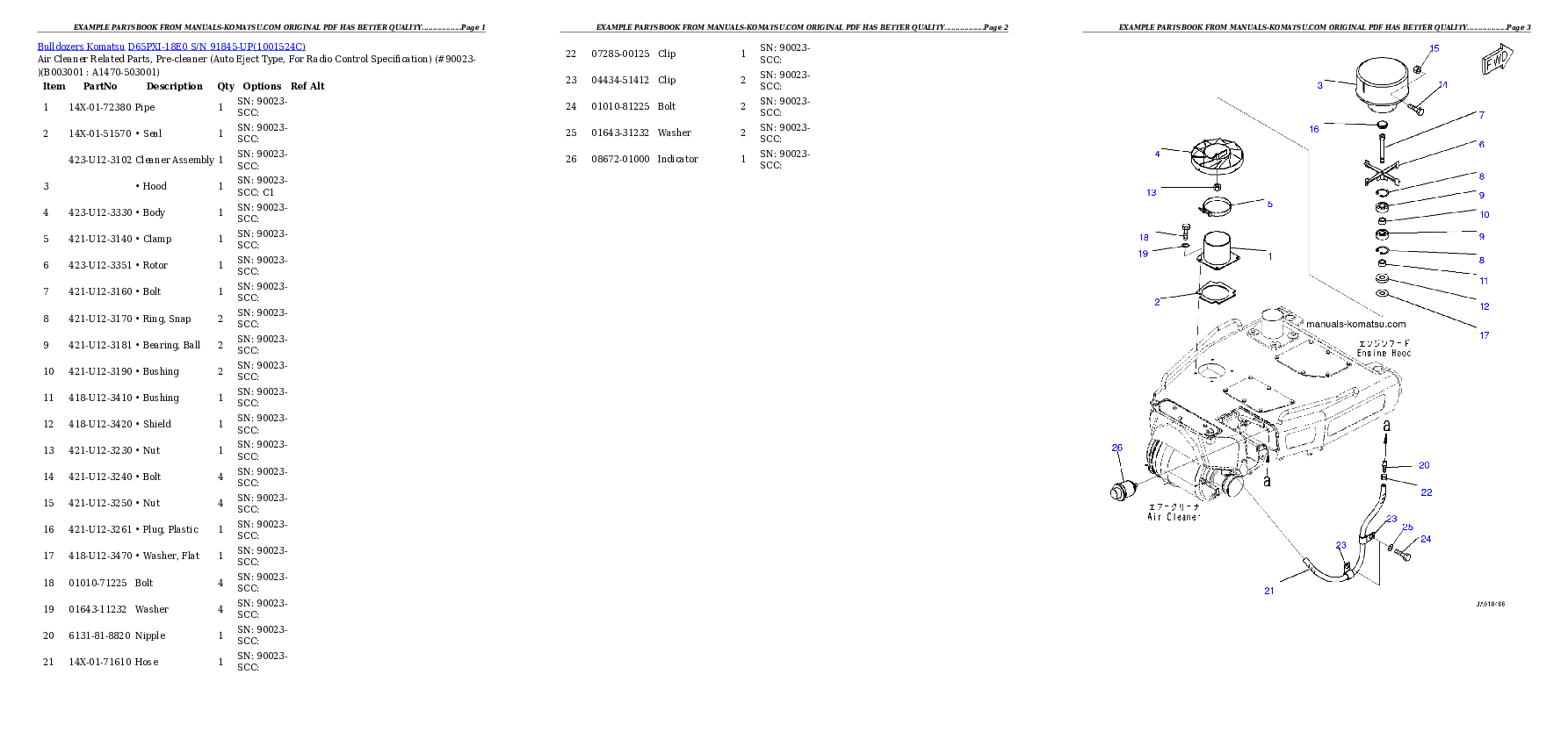 Protected: D65PXI-18E0 S/N 91845-UP Partsbook