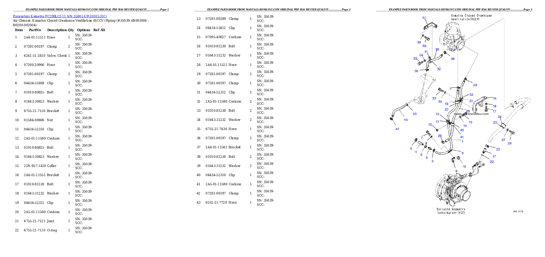 Protected: PC290LCI-11 S/N 35001-UP Partsbook