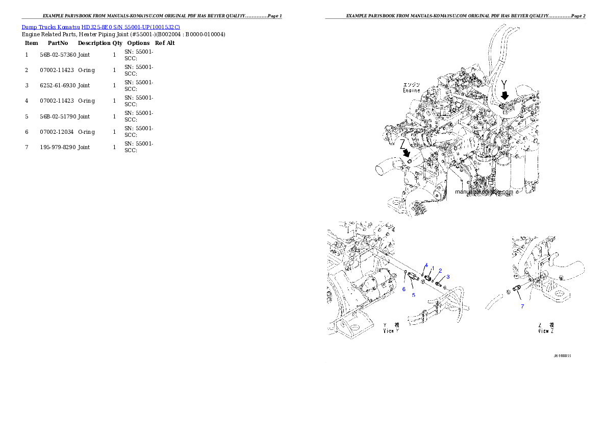 Protected: HD325-8E0 S/N 55001-UP Partsbook