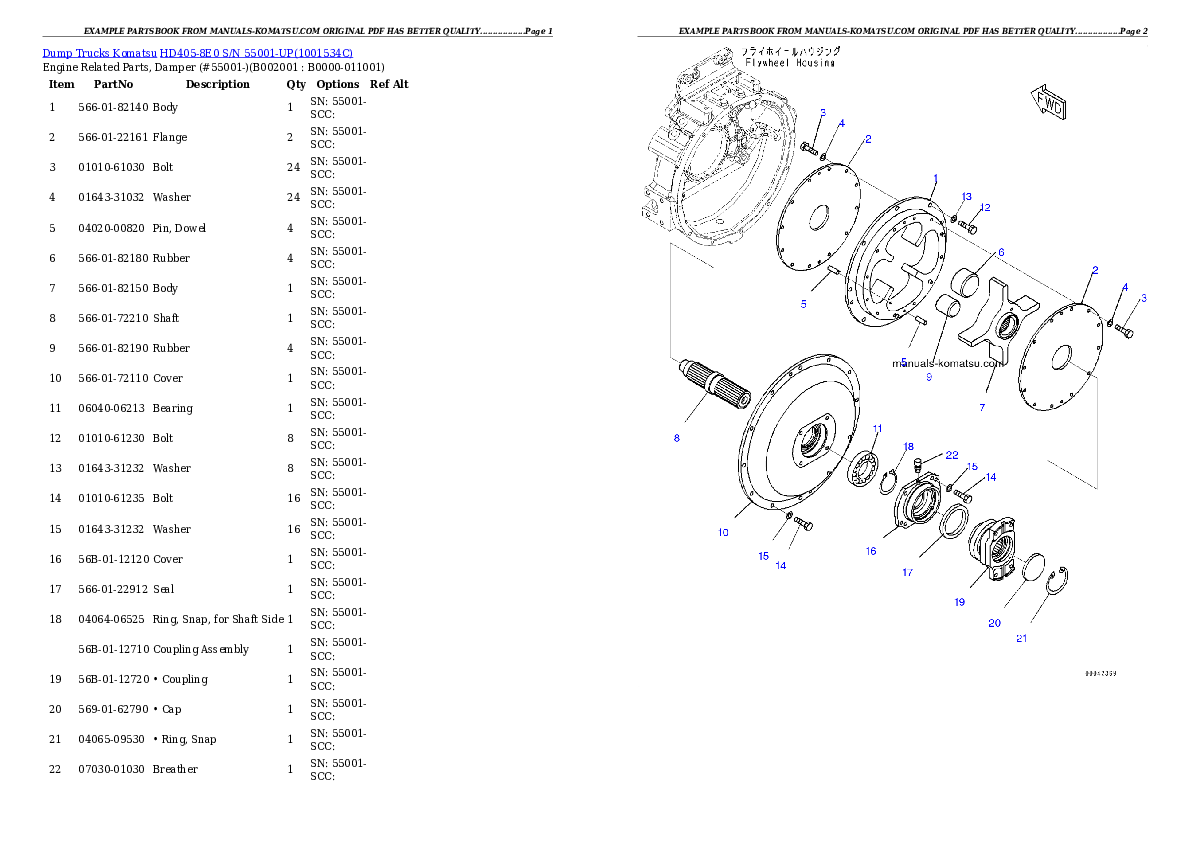 Protected: HD405-8E0 S/N 55001-UP Partsbook