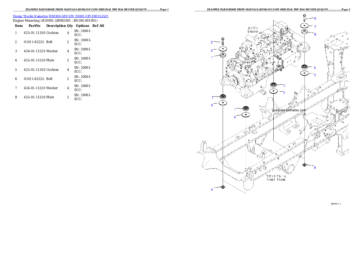 Protected: HM300-5E0 S/N 20001-UP Partsbook
