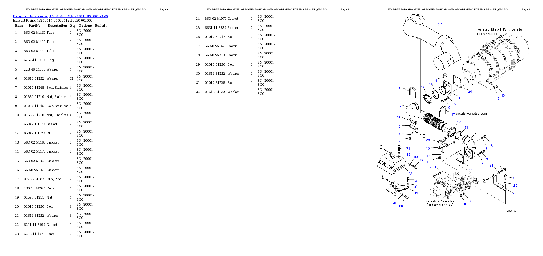 Protected: HM300-5E0 S/N 20001-UP Partsbook