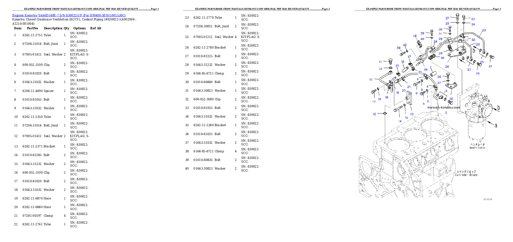 Protected: SAA6D140E-7 S/N 830022-UP (For HM400-5E0) Partsbook