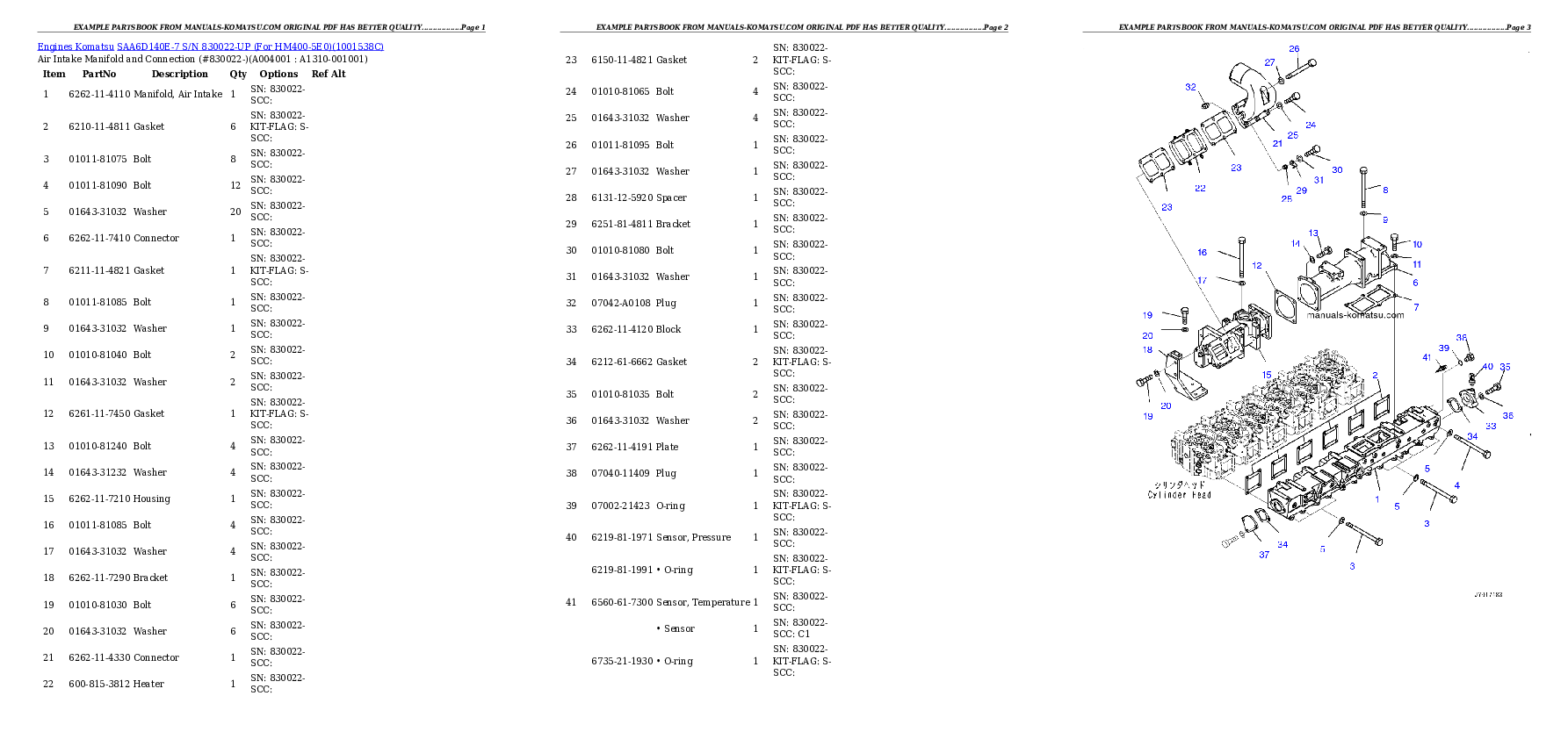 Protected: SAA6D140E-7 S/N 830022-UP (For HM400-5E0) Partsbook