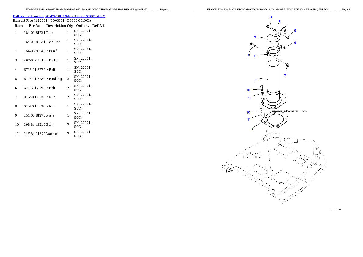 Protected: D85EX-18E0 S/N 23363-UP Partsbook