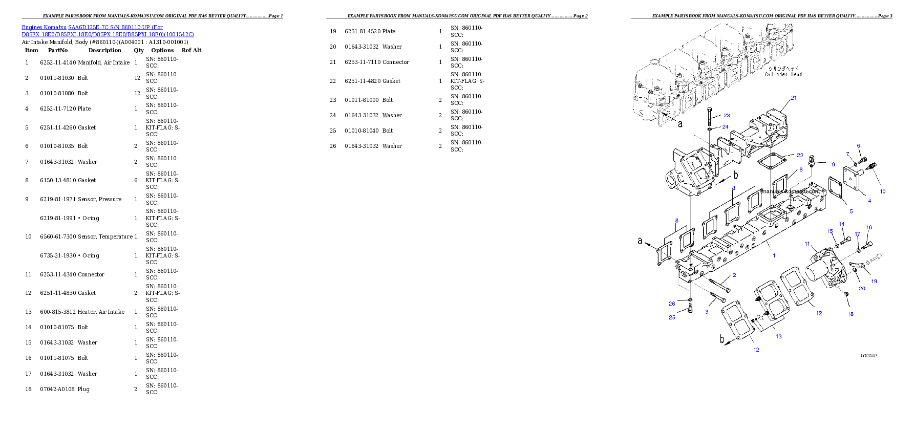Protected: SAA6D125E-7C S/N 860110-UP (For D85EX-18E0/D85EXI-18E0/D85PX-18E0/D85PXI-18E0) Partsbook