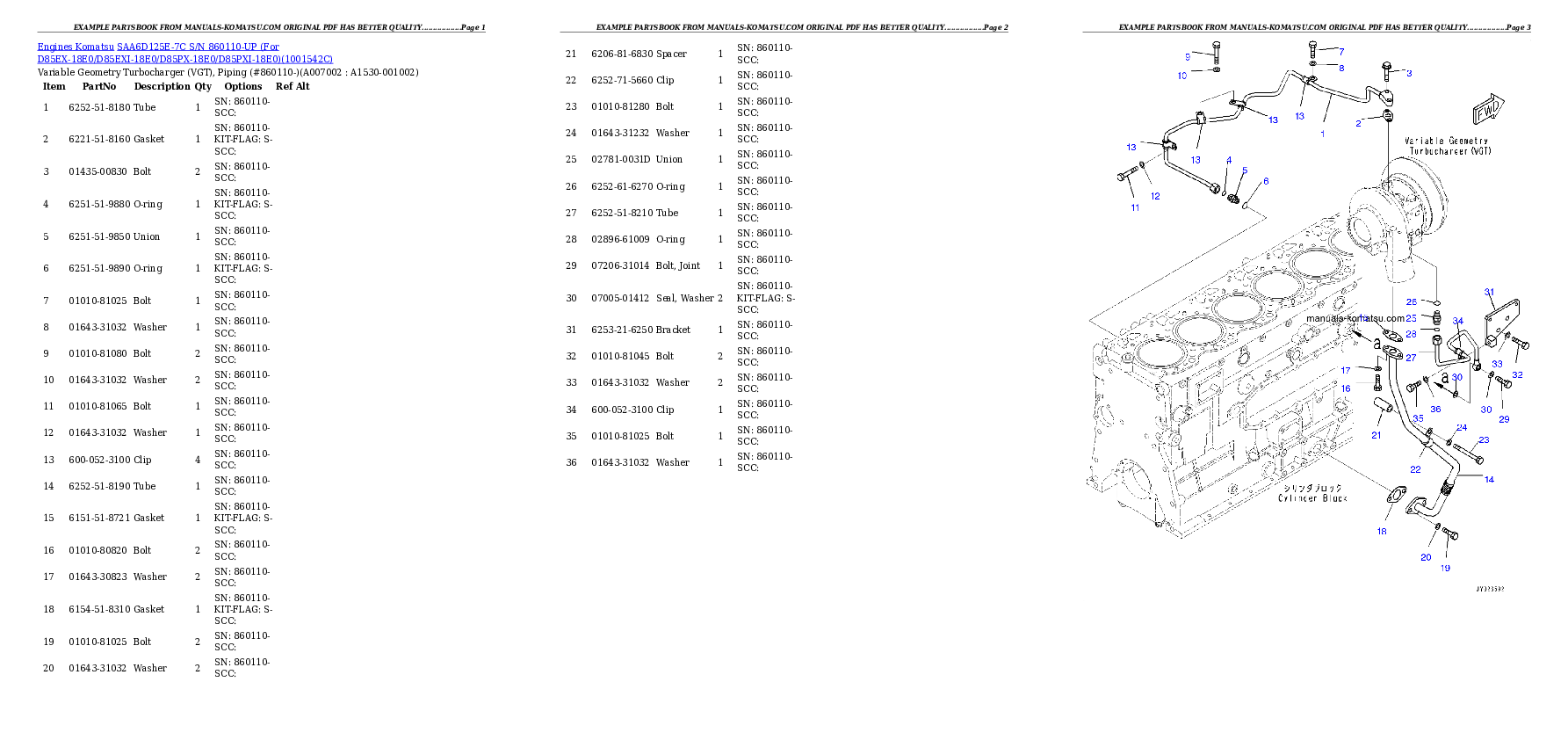 Protected: SAA6D125E-7C S/N 860110-UP (For D85EX-18E0/D85EXI-18E0/D85PX-18E0/D85PXI-18E0) Partsbook