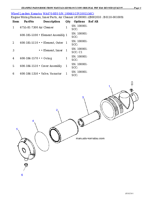 Protected: WA470-8E0 S/N 100445-UP Partsbook