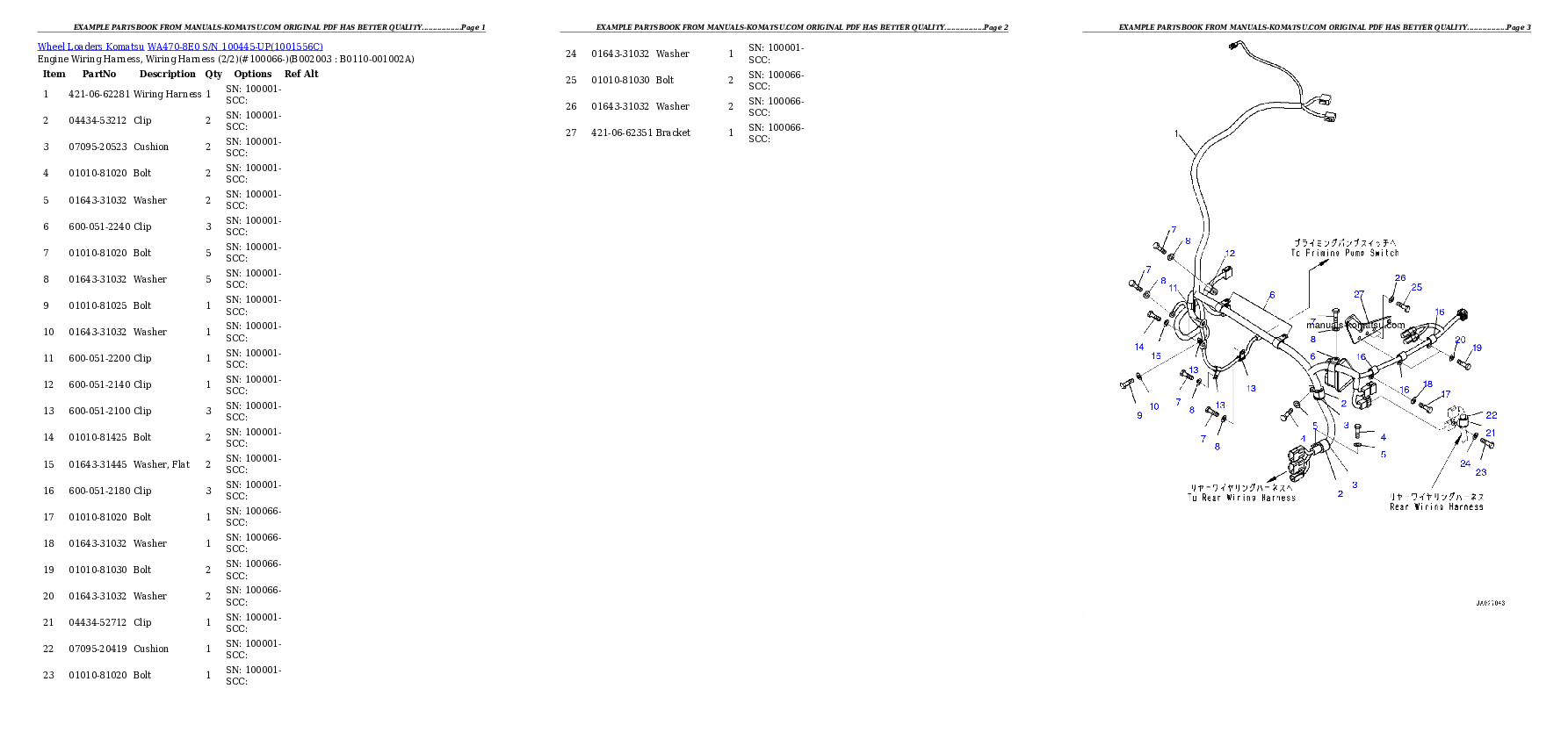 Protected: WA470-8E0 S/N 100445-UP Partsbook