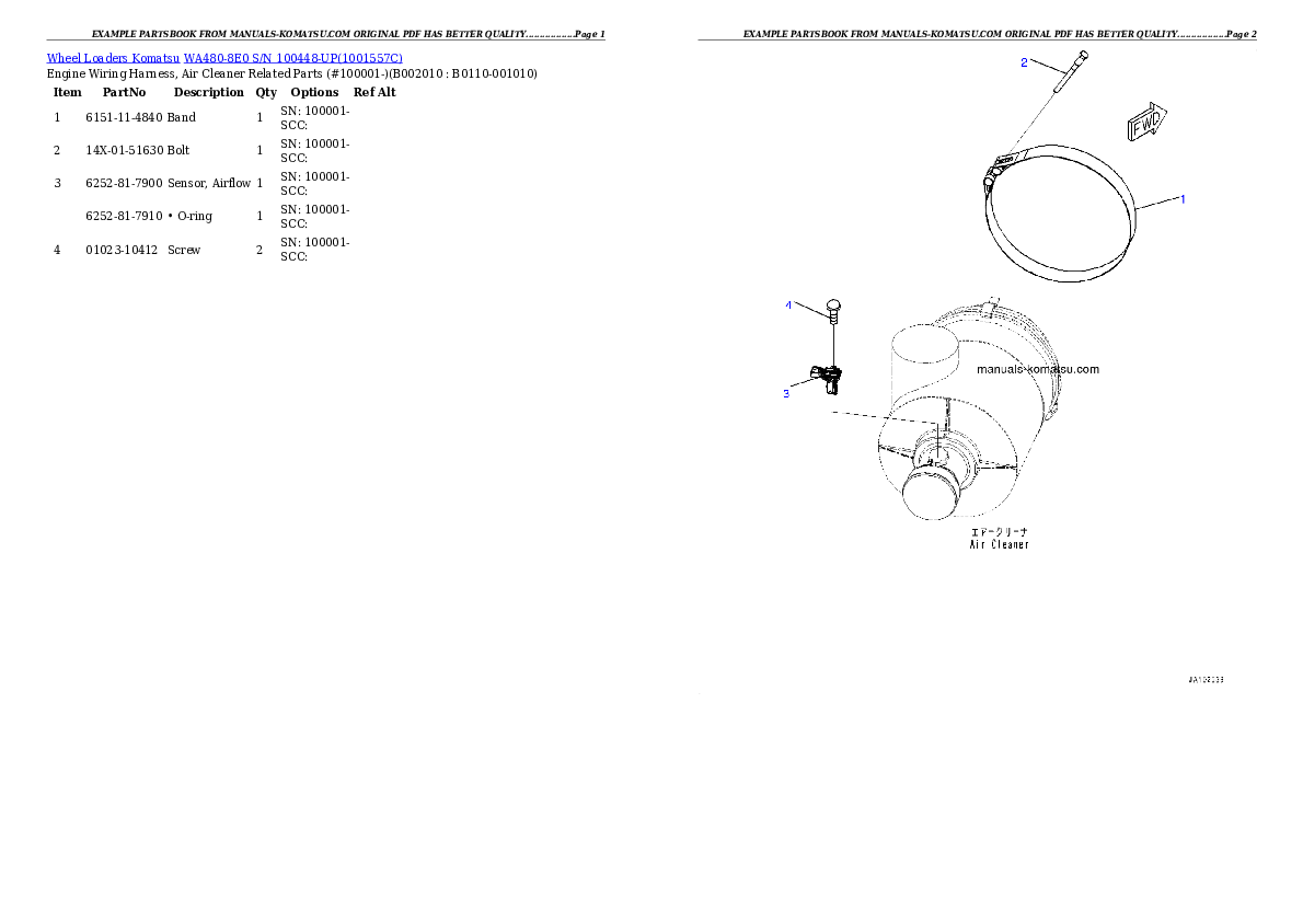Protected: WA480-8E0 S/N 100448-UP Partsbook