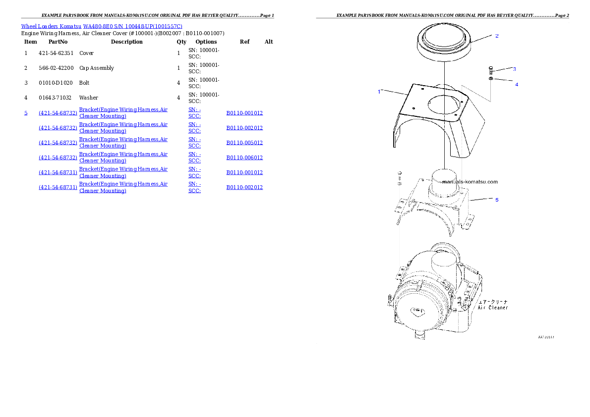 Protected: WA480-8E0 S/N 100448-UP Partsbook