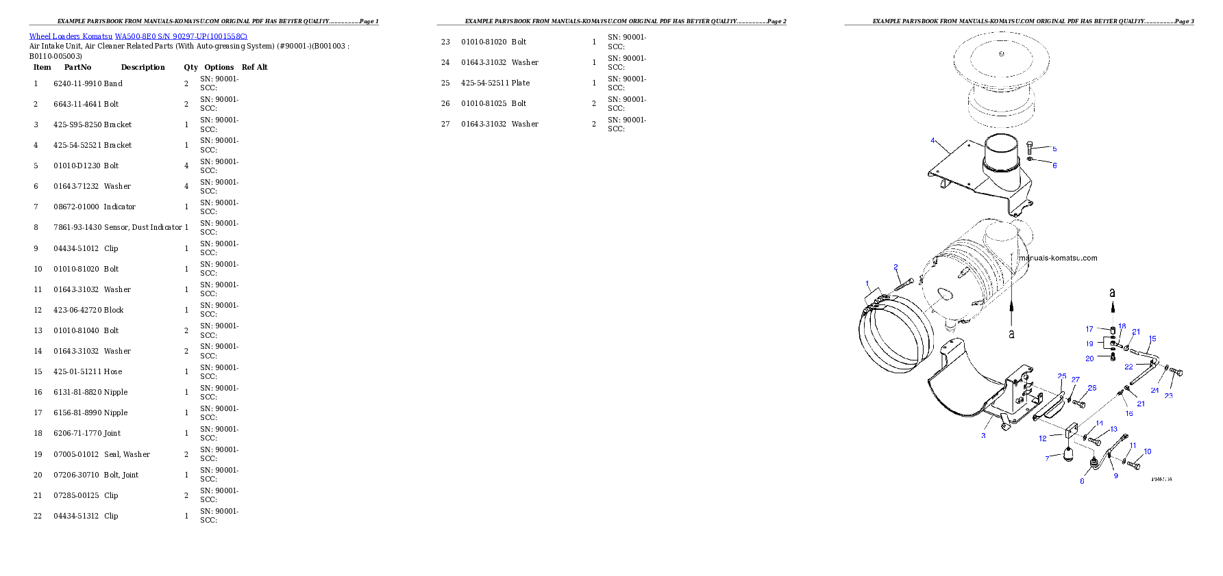 WA500-8E0 S/N 90297-UP Partsbook