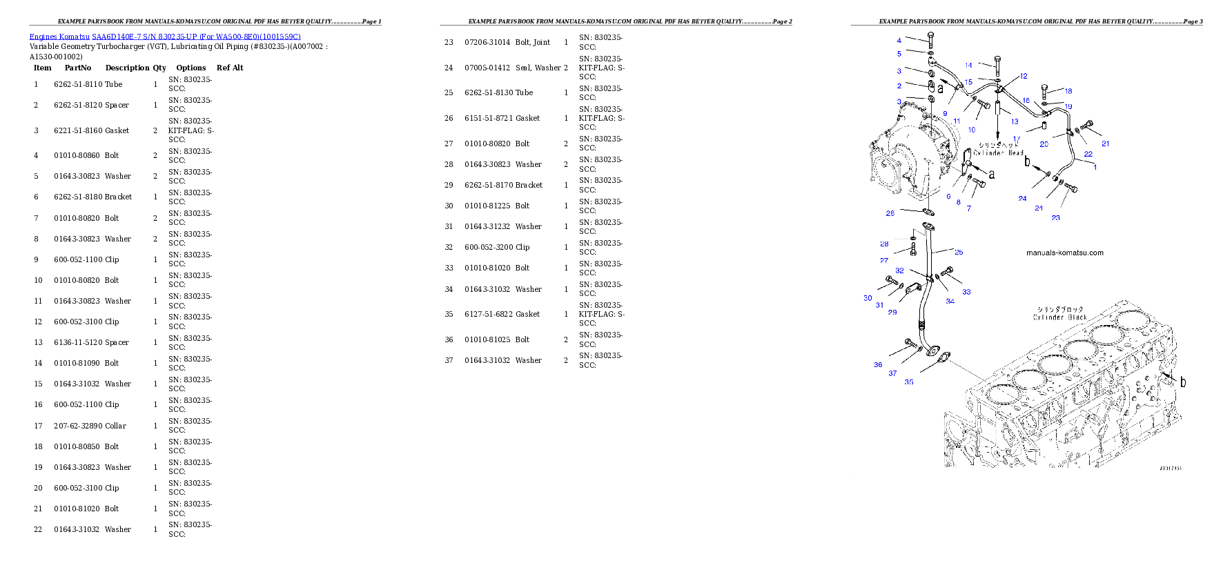 Protected: SAA6D140E-7 S/N 830235-UP (For WA500-8E0) Partsbook