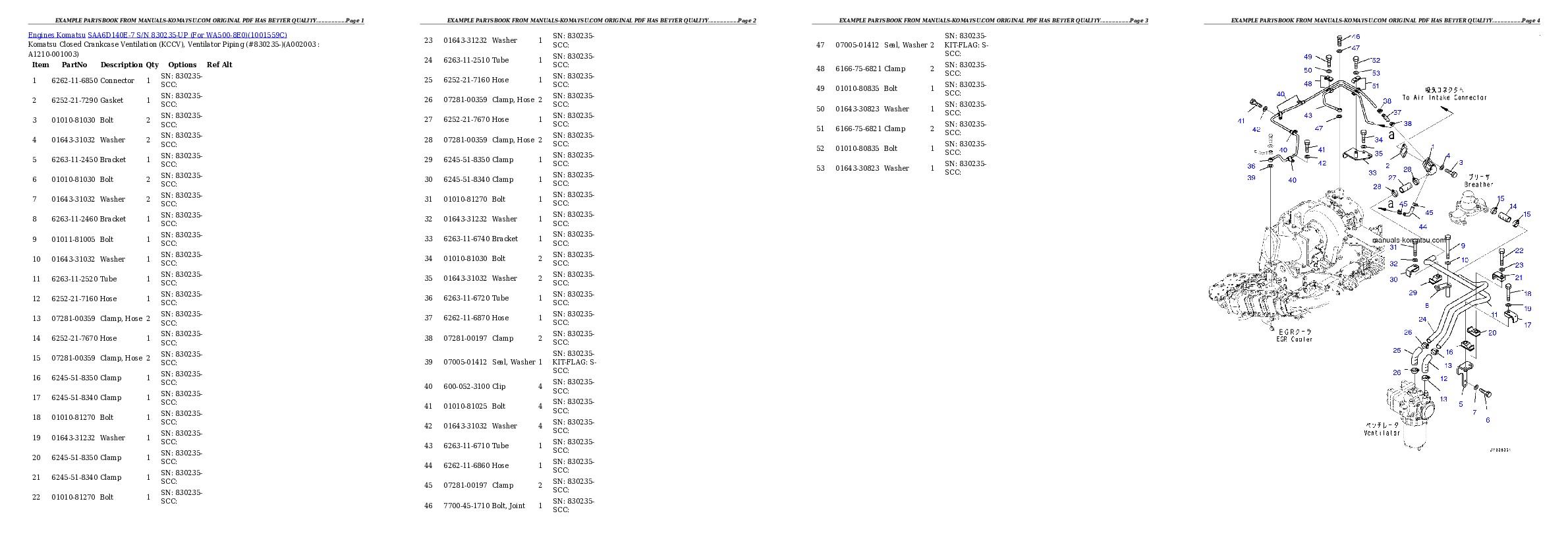 Protected: SAA6D140E-7 S/N 830235-UP (For WA500-8E0) Partsbook