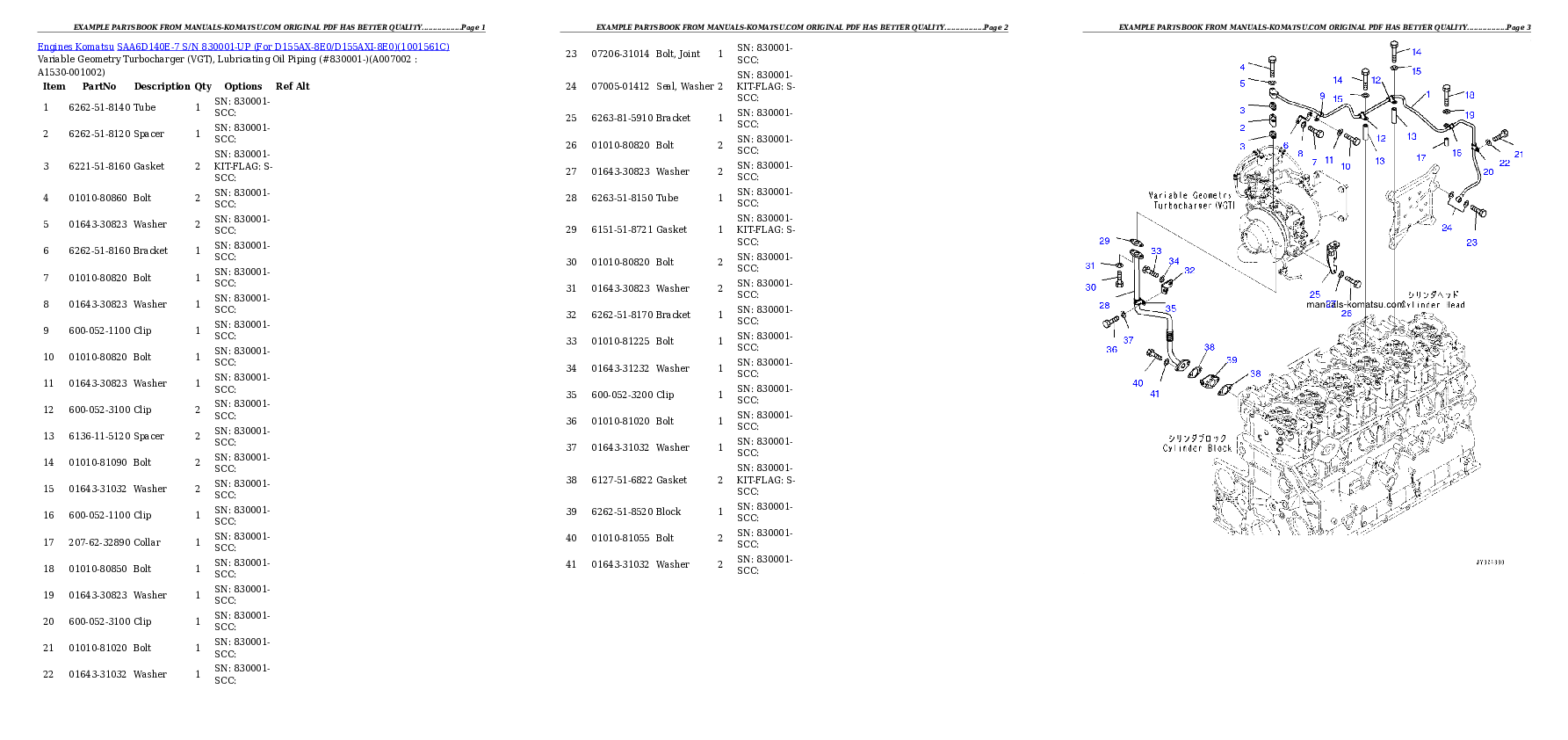 Protected: SAA6D140E-7 S/N 830001-UP (For D155AX-8E0/D155AXI-8E0) Partsbook