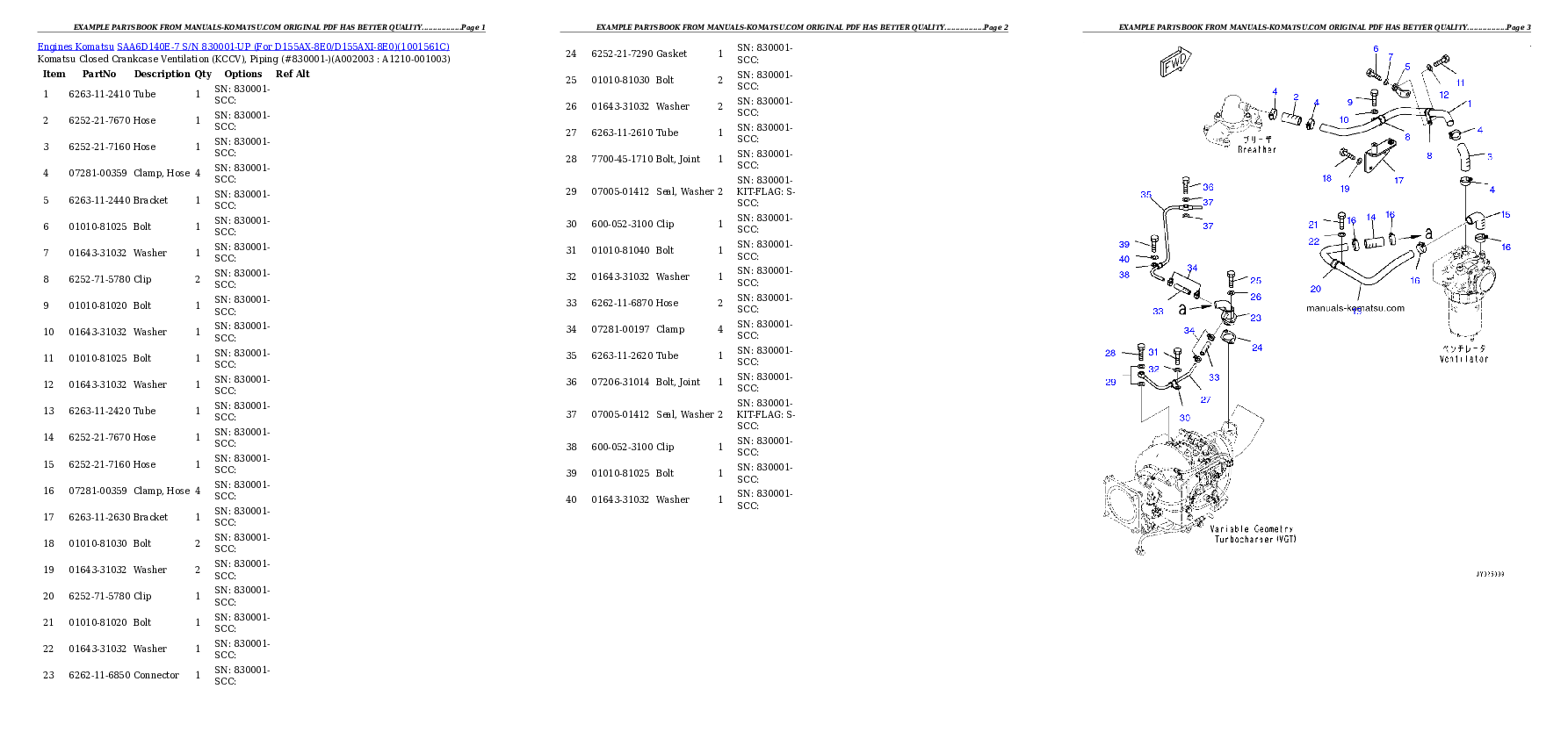 Protected: SAA6D140E-7 S/N 830001-UP (For D155AX-8E0/D155AXI-8E0) Partsbook