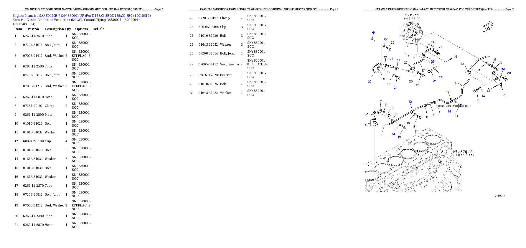 Protected: SAA6D140E-7 S/N 830001-UP (For D155AX-8E0/D155AXI-8E0) Partsbook