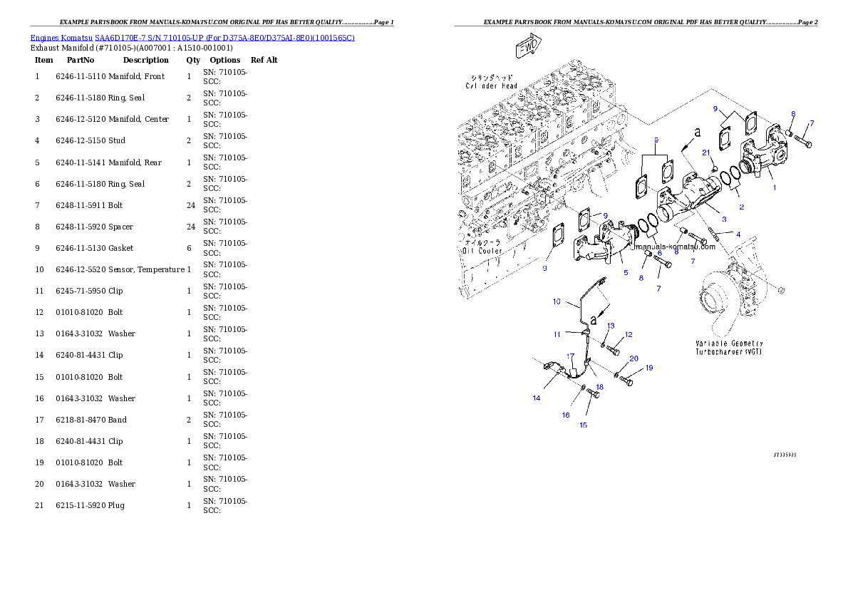 Protected: SAA6D170E-7 S/N 710042-UP (For HD465-8/HD605-8) Partsbook