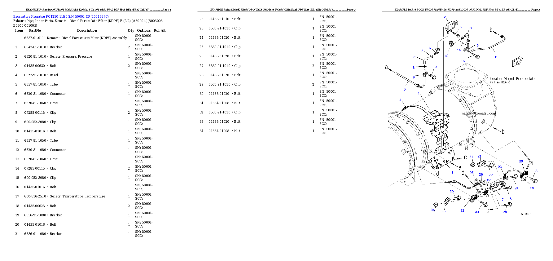 Protected: PC1250-11E0 S/N 50001-UP Partsbook
