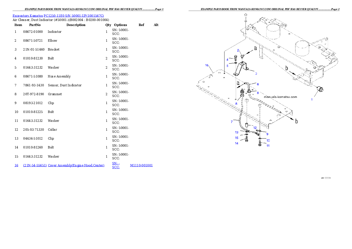 Protected: PC1250-11E0 S/N 50001-UP Partsbook