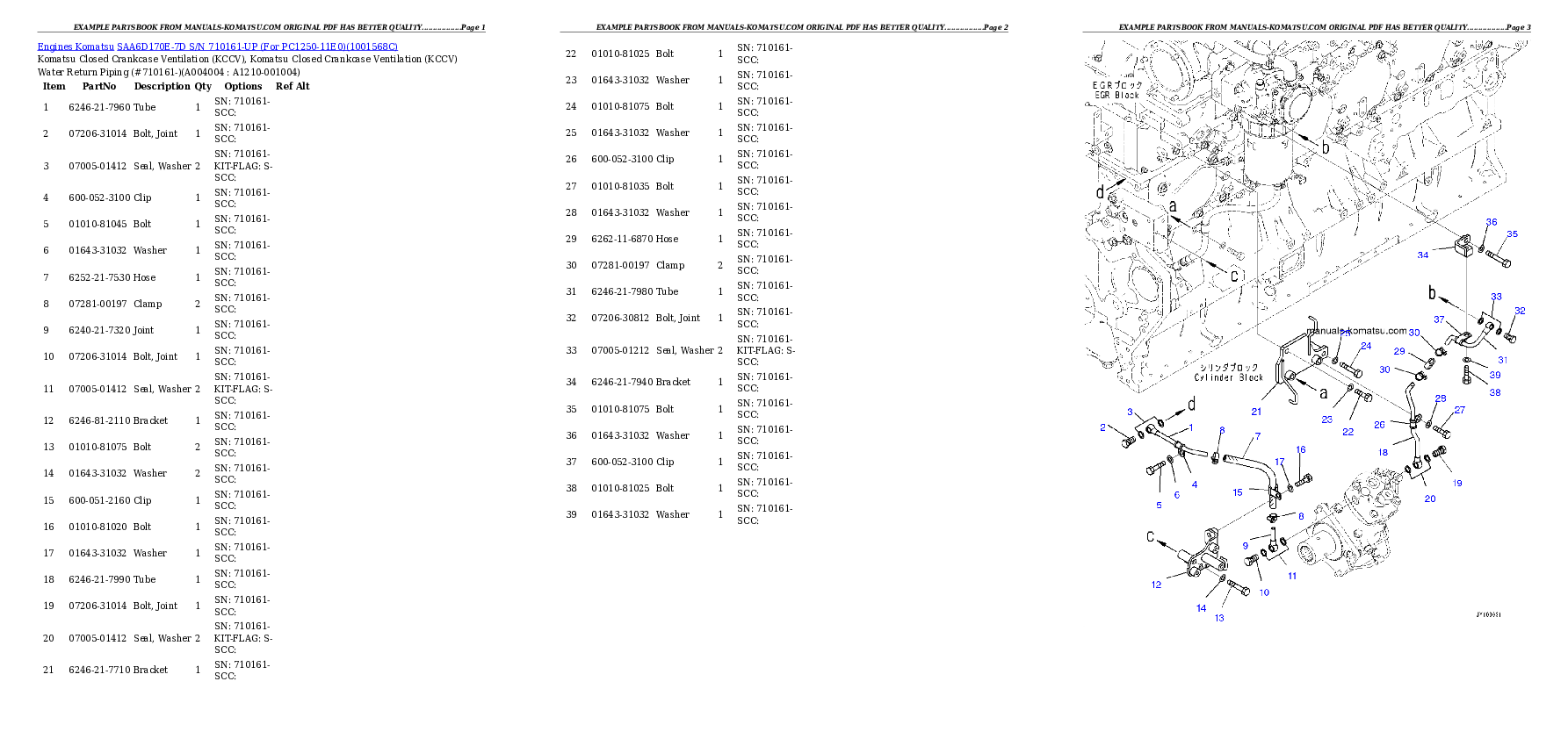 Protected: SAA6D170E-7D S/N 710161-UP (For PC1250-11E0) Partsbook