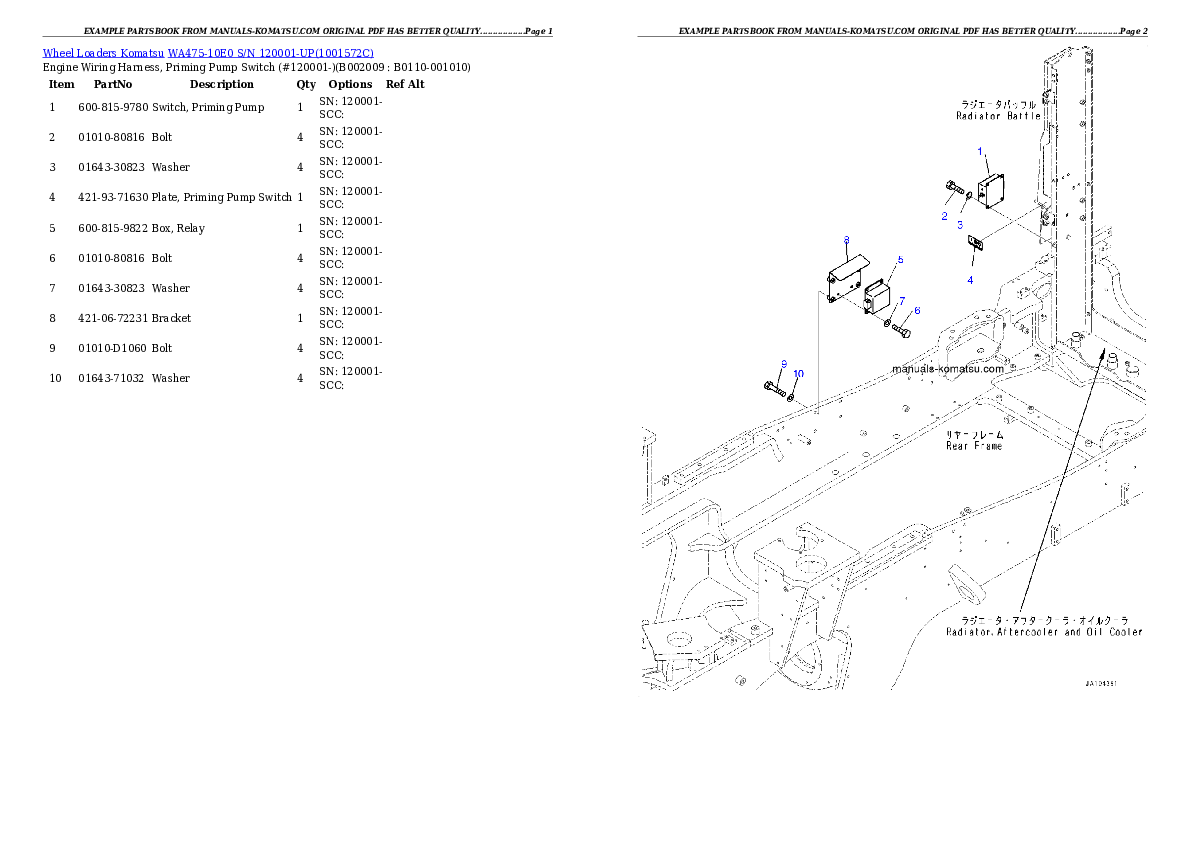 Protected: WA475-10E0 S/N 120001-UP Partsbook