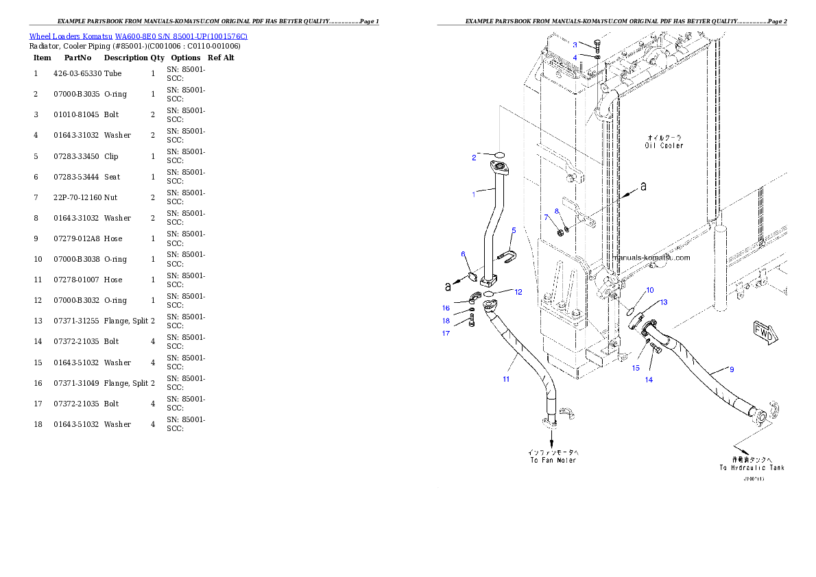 Protected: WA600-8E0 S/N 85001-UP Partsbook