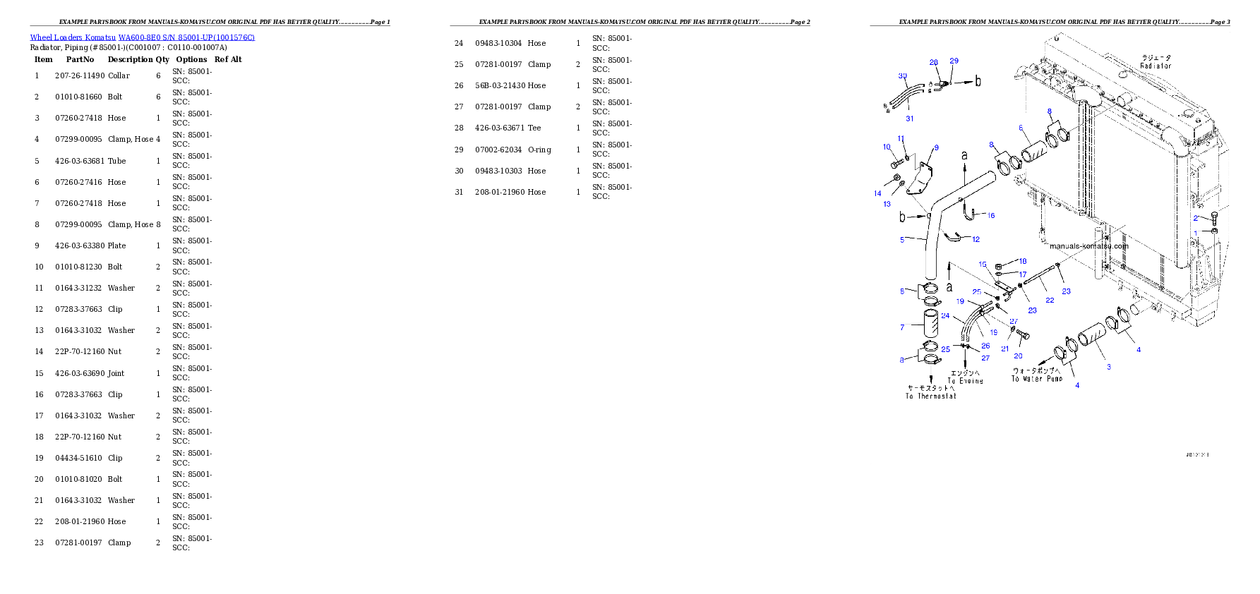 Protected: WA600-8E0 S/N 85001-UP Partsbook