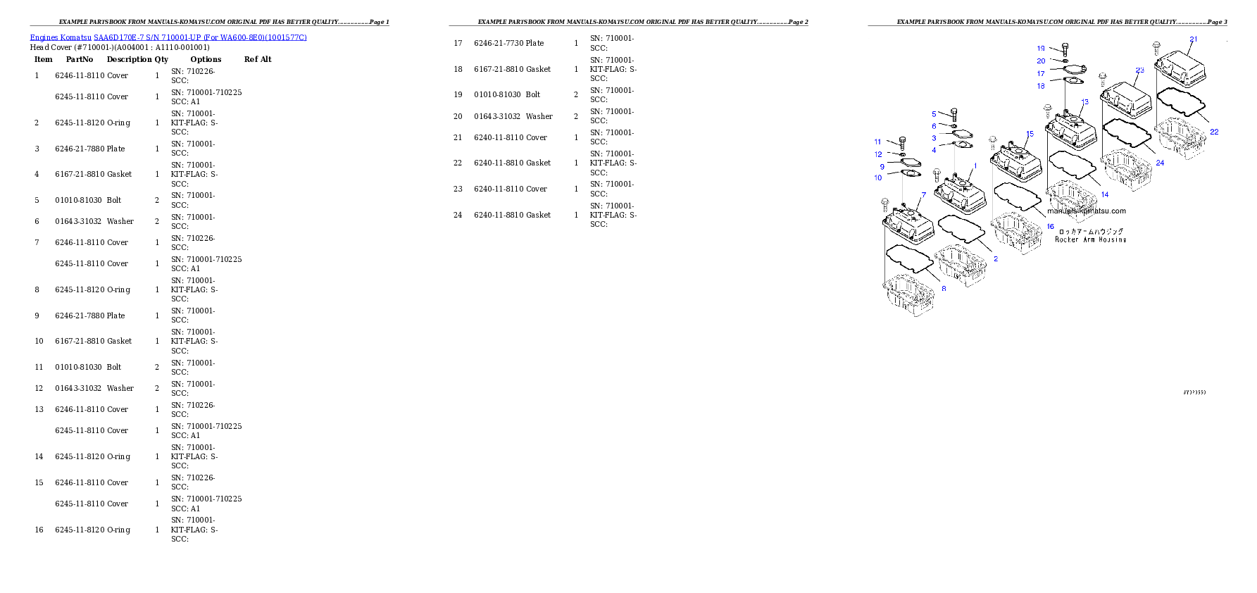 Protected: SAA6D170E-7 S/N 710001-UP (For WA600-8E0) Partsbook