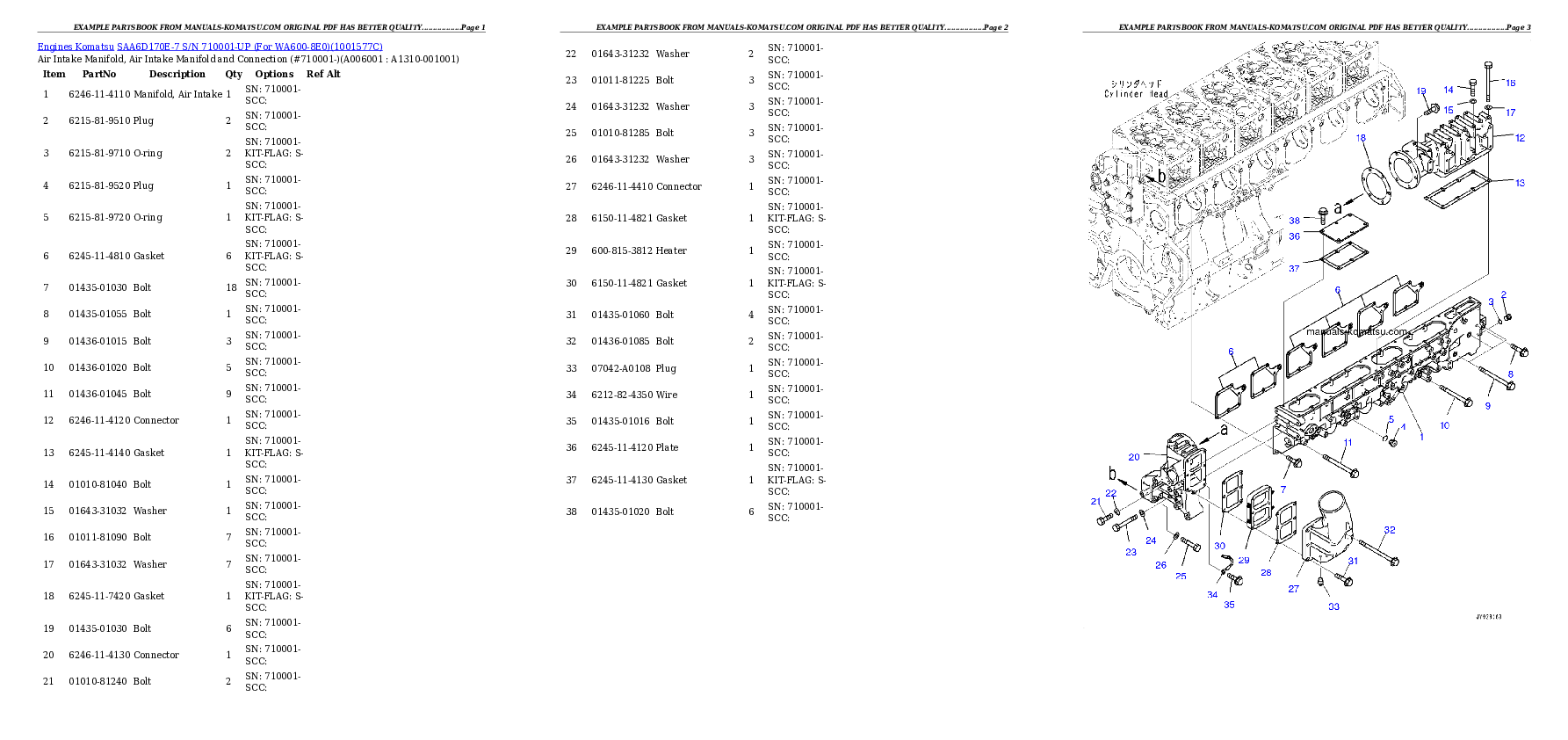 Protected: SAA6D170E-7 S/N 710001-UP (For WA600-8E0) Partsbook