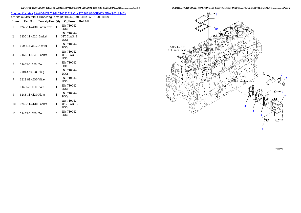 Protected: SAA6D140E-7 S/N 830235-UP (For WA500-8) Partsbook