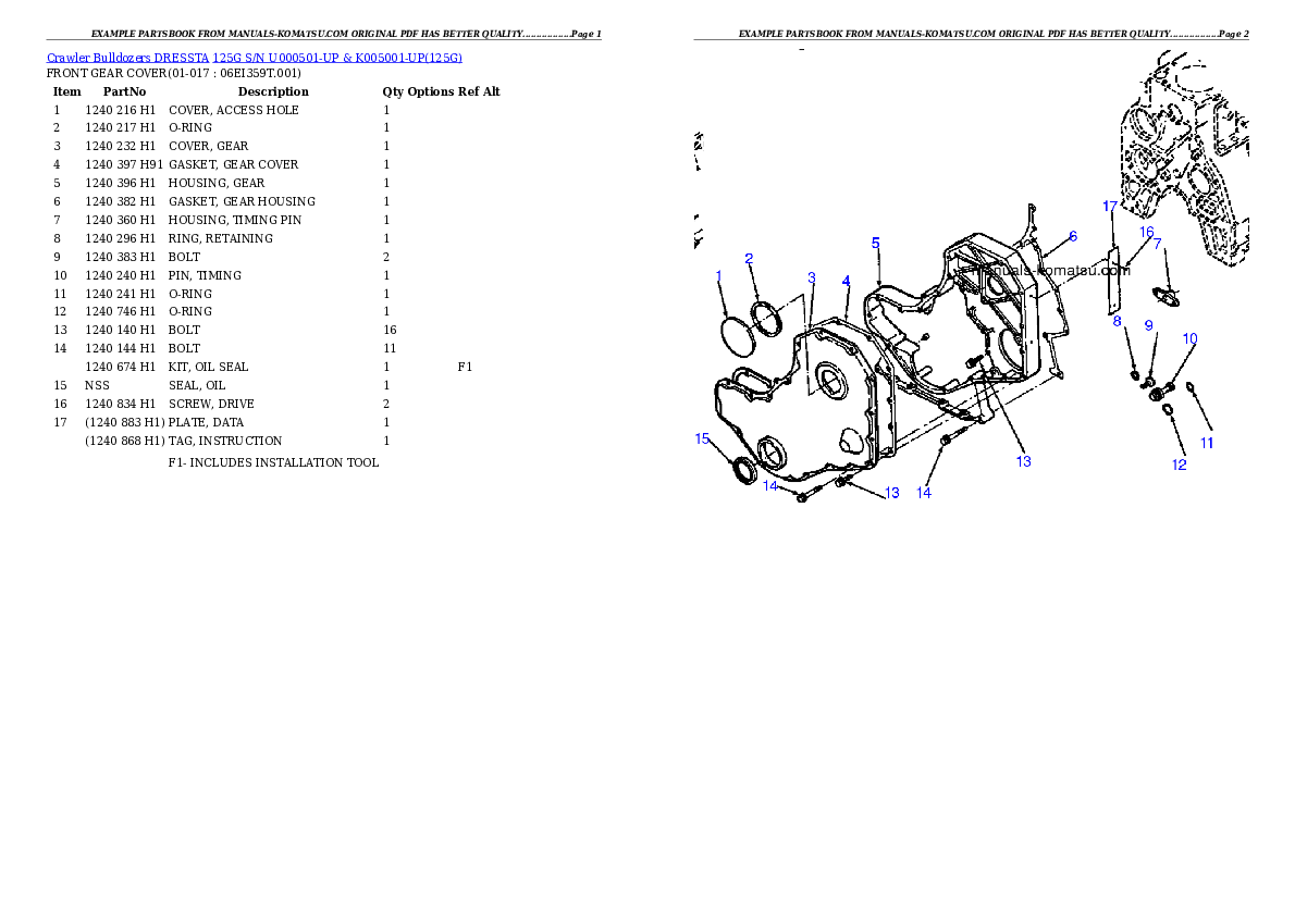 Protected: 125G S/N U000501-UP & K005001-UP Partsbook