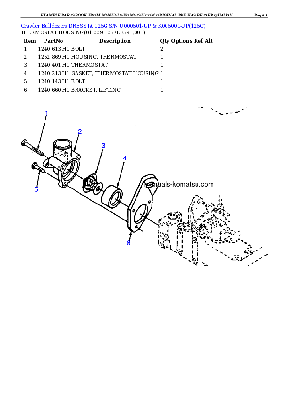 Protected: 125G S/N U000501-UP & K005001-UP Partsbook