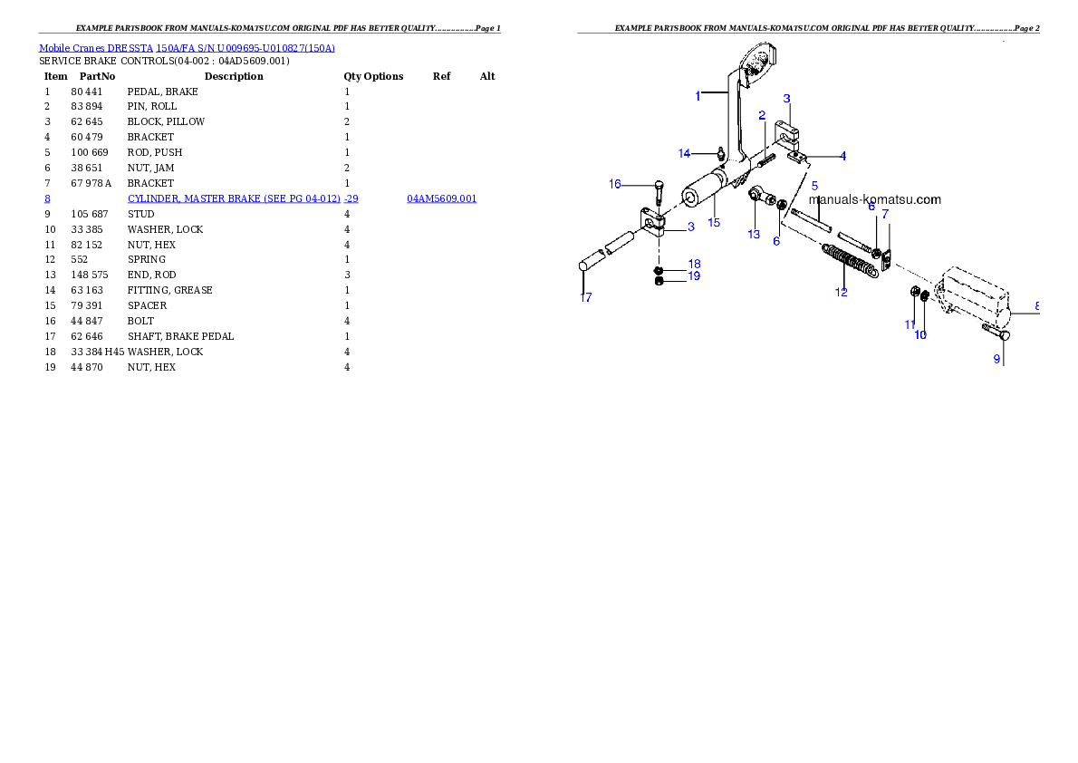 Protected: 150A/FA S/N U009695-U010827 Partsbook