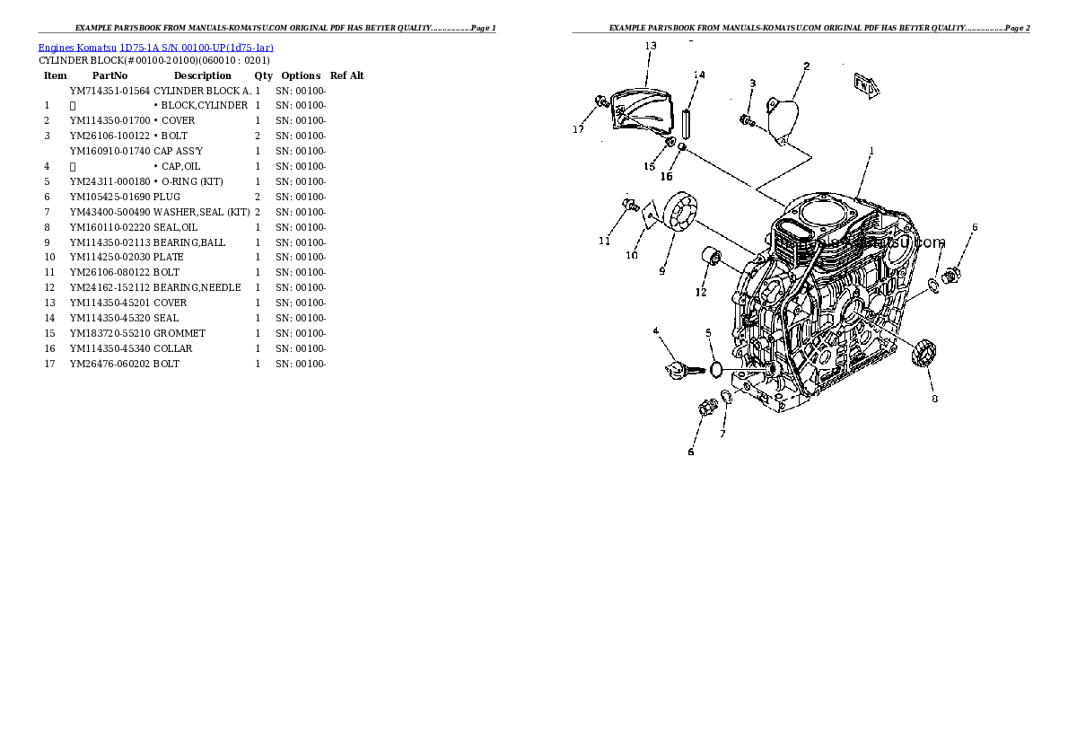 Protected: 1D75-1A S/N 00100-UP Partsbook