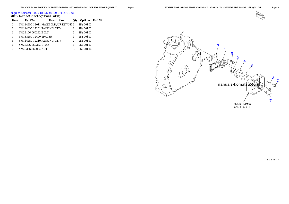 Protected: 1D75-1B S/N 00100-UP Partsbook